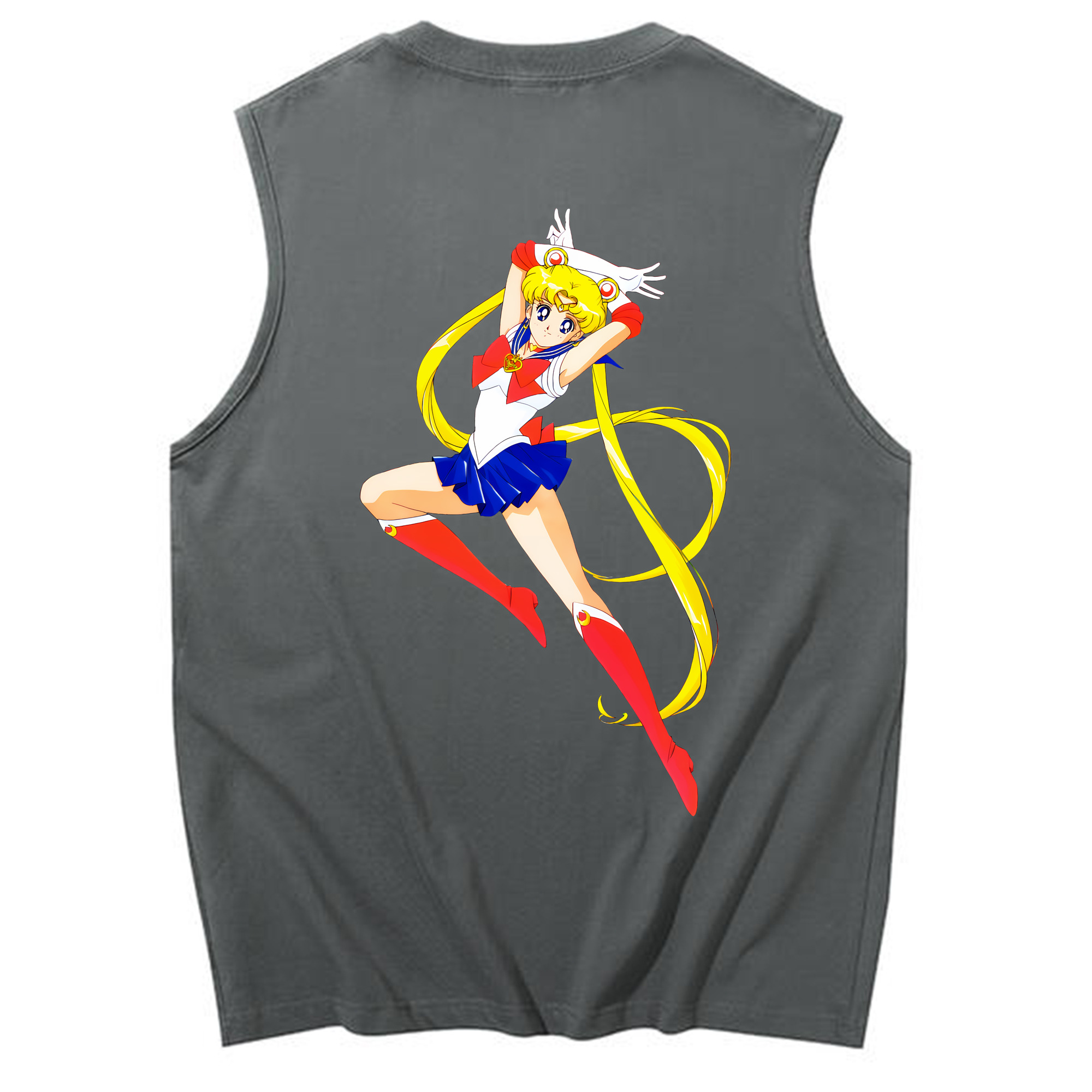 （画像用） 美少女戦士セーラームーン 月野 うさぎ つきの うさぎ Sailor Moon Tsukino Usagi コットン100％タンクトップ（背面プリント）